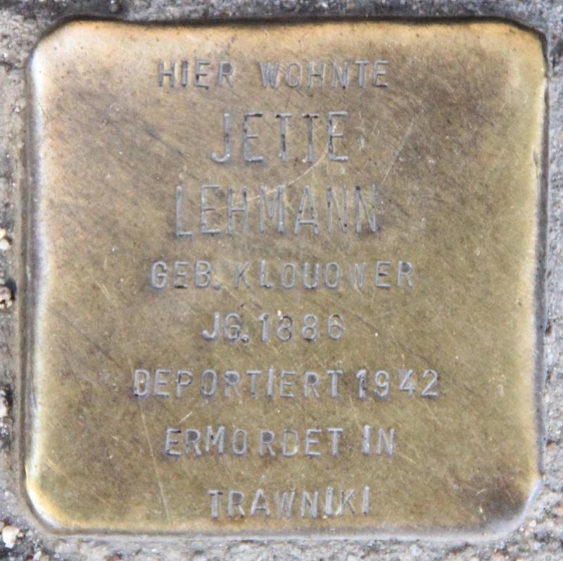 Stolperstein für Jetty Lehmann.