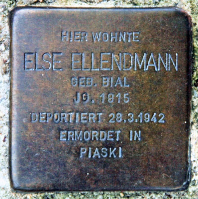 Stolperstein für Else Ellendmann.