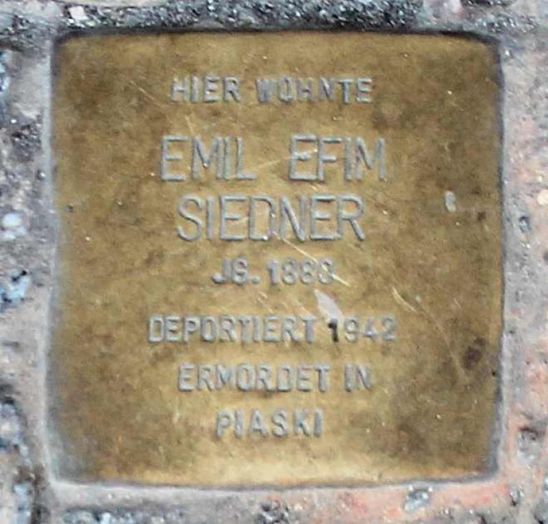 Stolperstein für Emil Efim Siedner.
