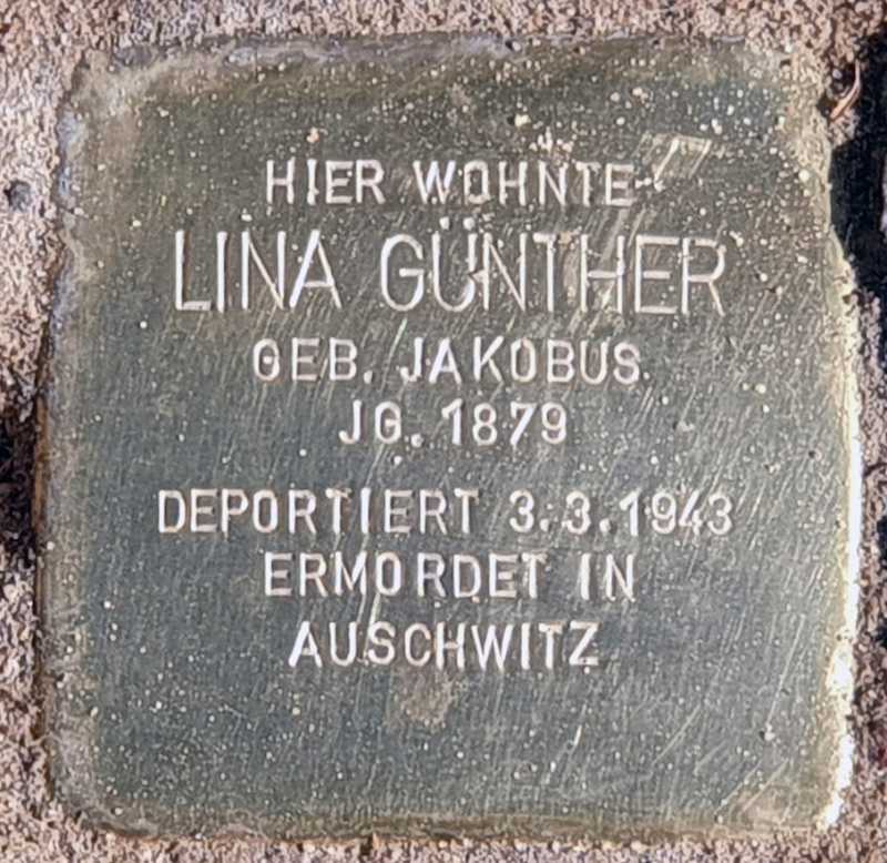 Stolperstein für Lina Günther © OTFW
