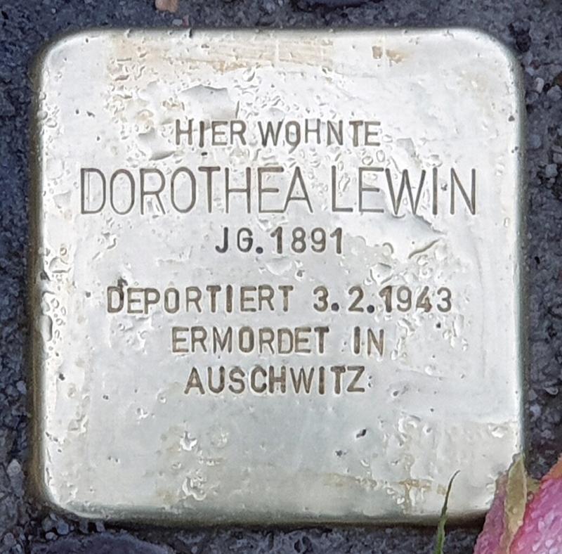 Stolperstein von Dorothea Lewin, Foto: Victoria Ebert