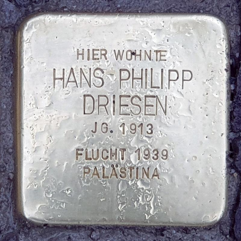 Stolperstein von Hans Philipp Driesen, Foto: Victoria Ebert