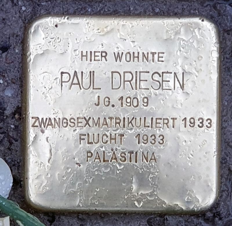 Stolperstein von Paul Driesen, Foto:  Victoria Ebert