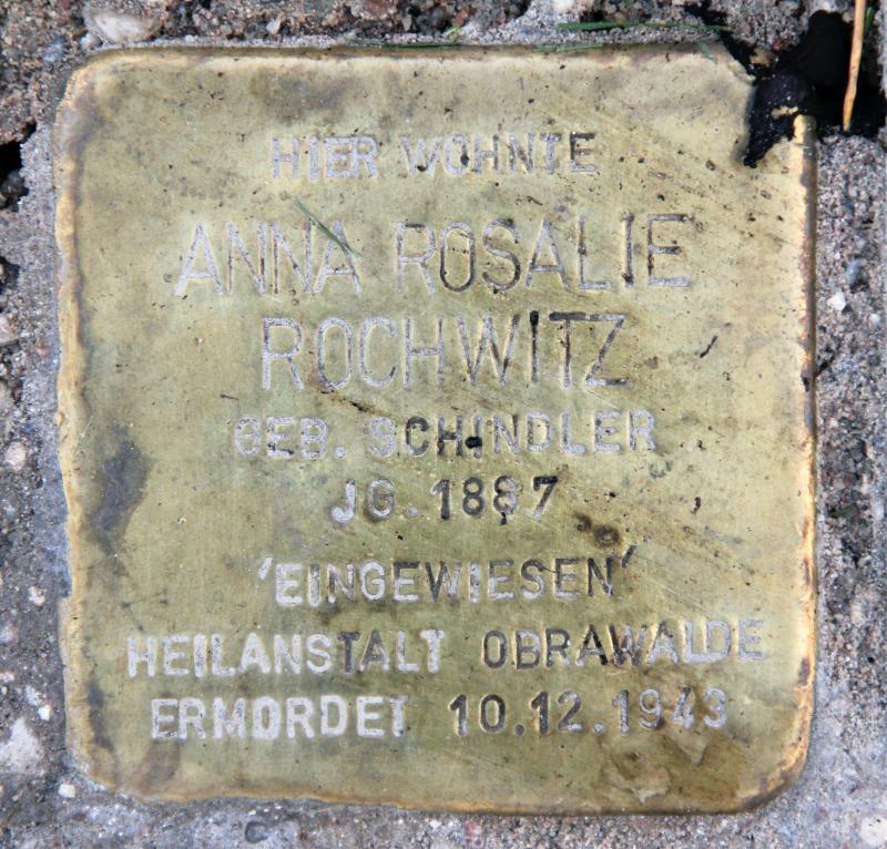 Stolperstein für Anna Rosalie Ernestine Rochlitz.