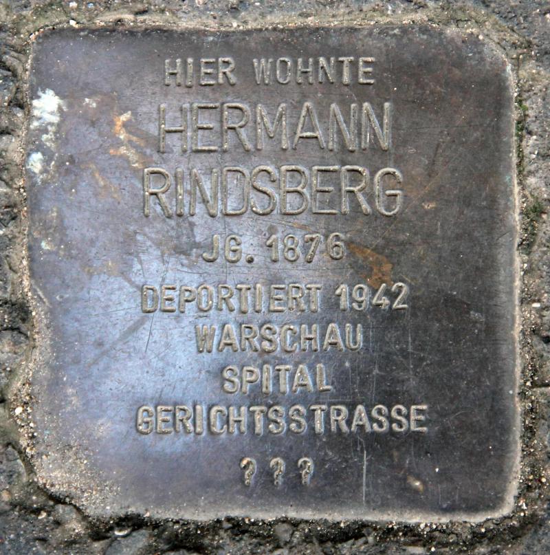 Stolperstein für Hermann Rindsberg.