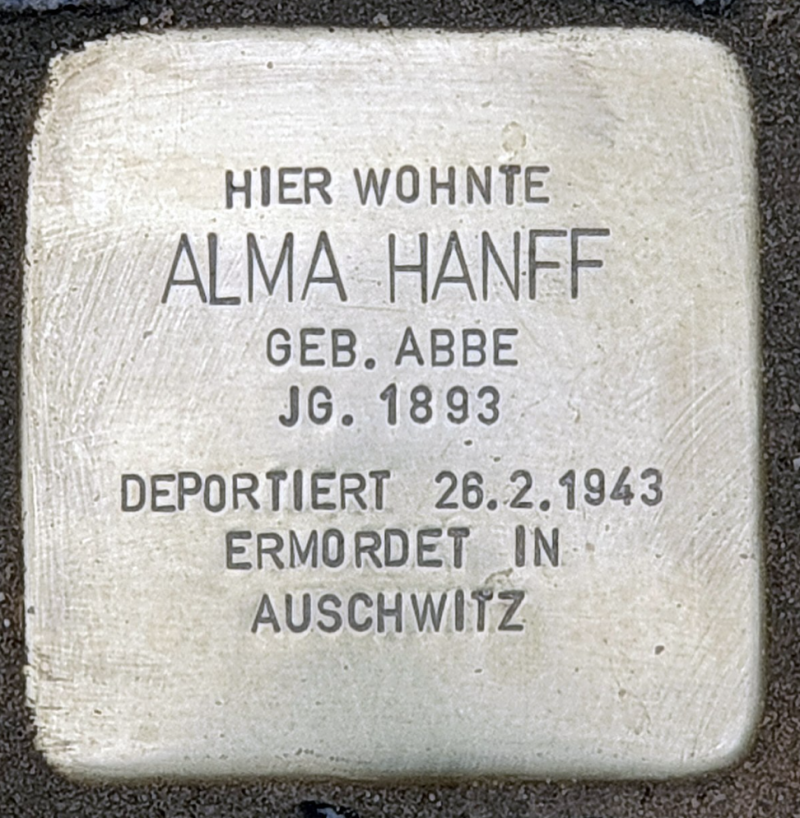 Stolperstein für Alma Hanff © OTFW