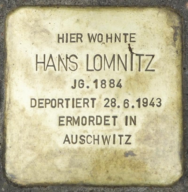 Stolperstein Hans Lomnitz © H.-J. Hupka