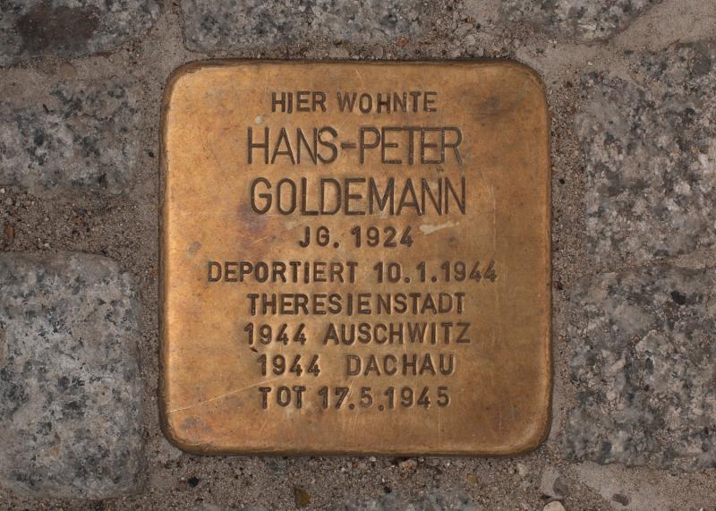 Stolperstein für Hans-Peter Goldemann, Foto:  A. Bukschat & C. Flegel