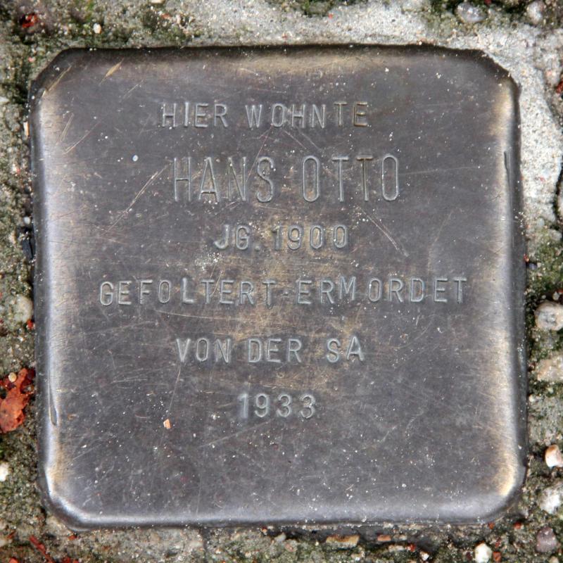 Stolperstein für Hans Otto.