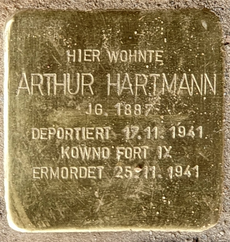 Stolperstein für Arthur Hartmann © OTFW