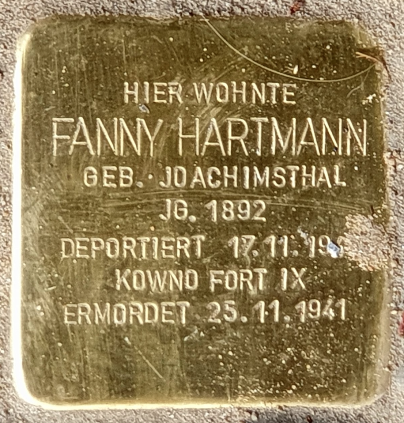Stolperstein für Fanny Hartmann © OTFW