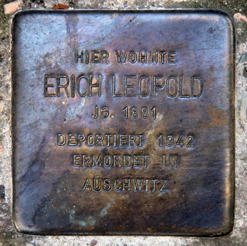 Stolperstein für Erich Leopold.