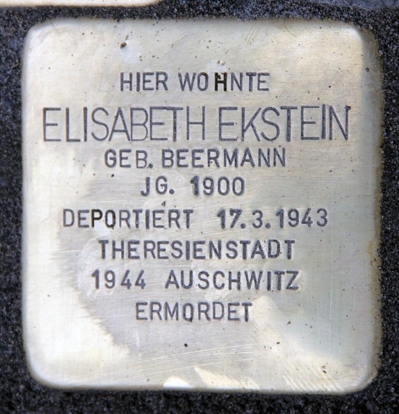 Stolperstein für Elisabeth Ekstein, Foto: OTFW