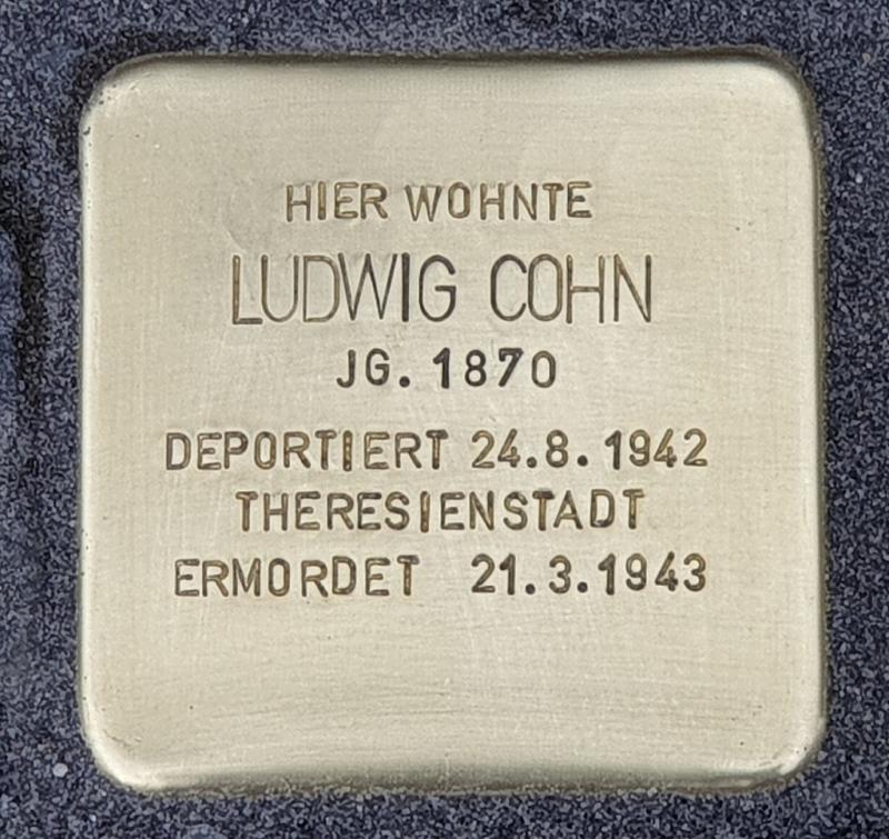 Stolperstein für Ludwig Cohn, Foto: OTFW
