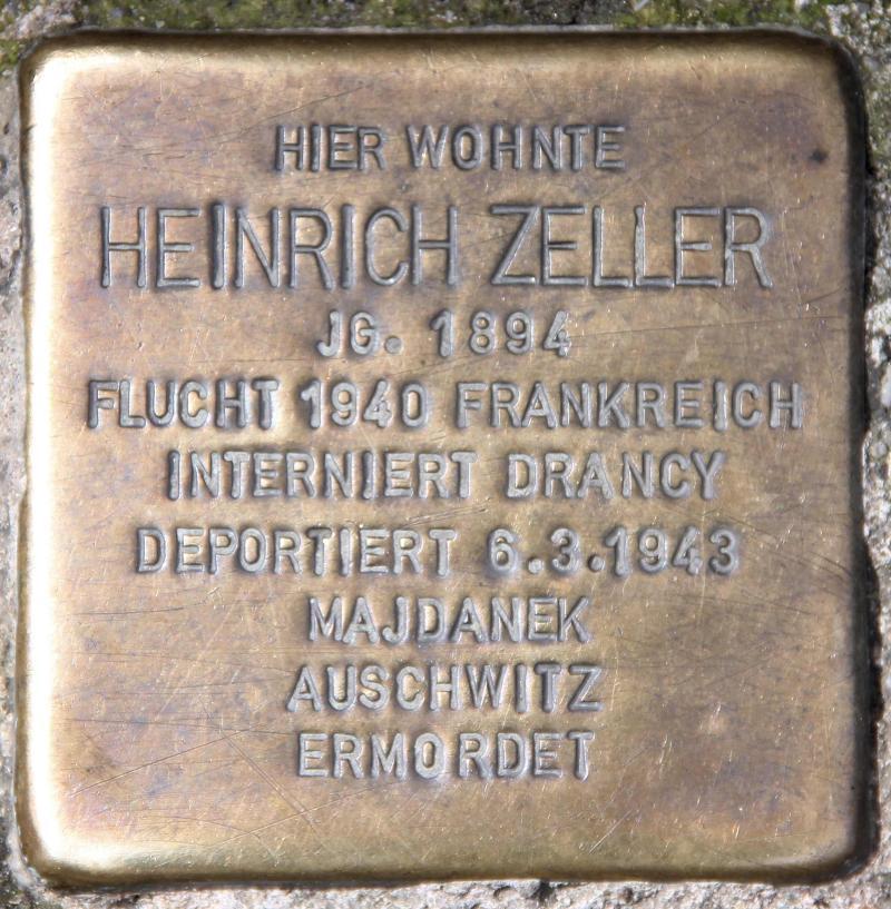 Stolperstein für Heinrich Zeller.