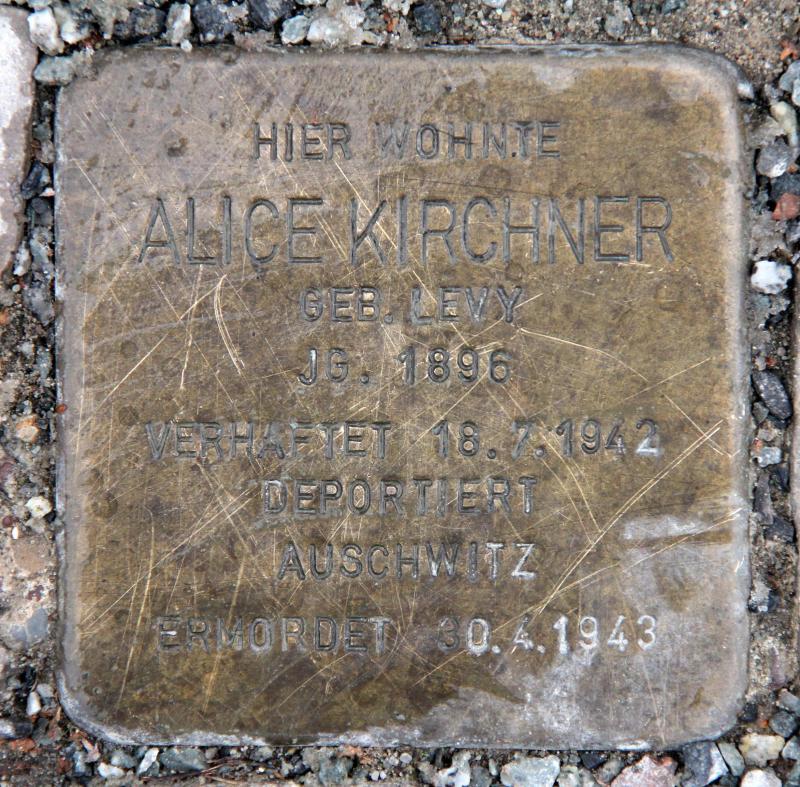 Stolperstein für Alice Kirchner.