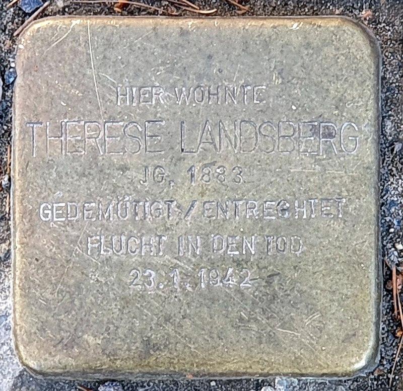 Stolperstein Therese Landsberg, Foto: OTFW (CC BY-SA 3.0)