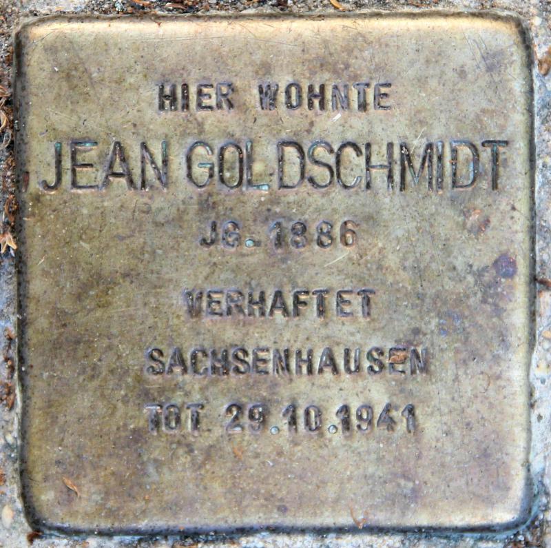 Stolperstein für Jean Goldschmidt.