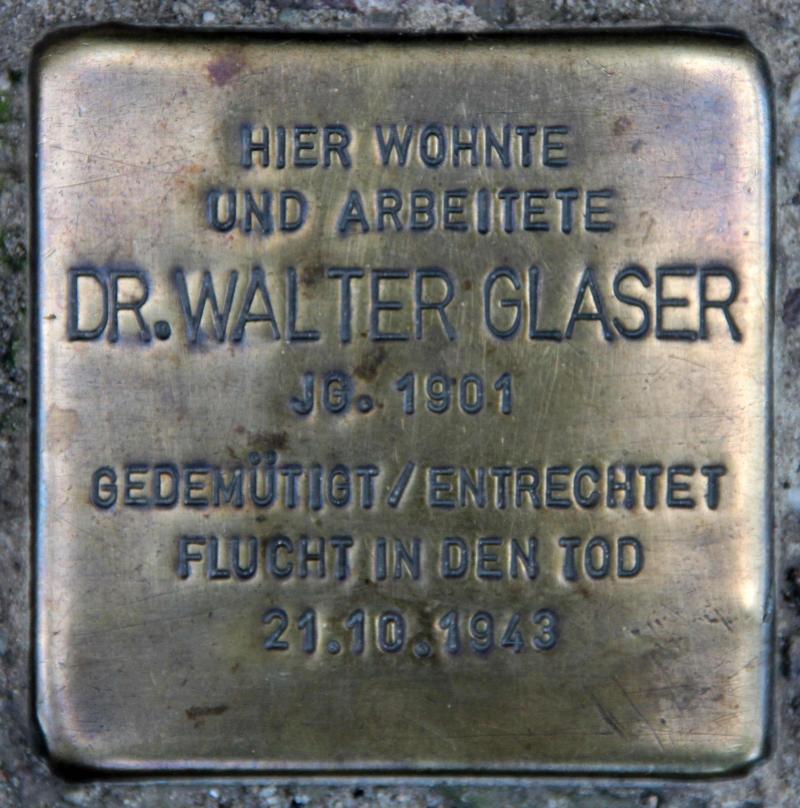 Stolperstein für Walter Glaser.