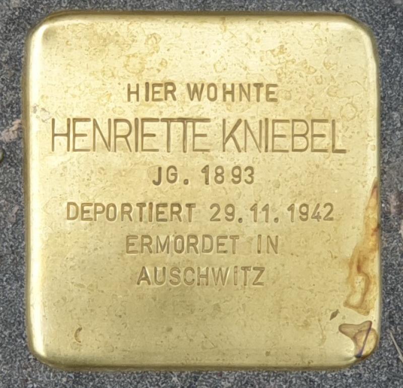 Stolperstein für Henriette Kniebel Foto: Stolpersteingruppe Pankow