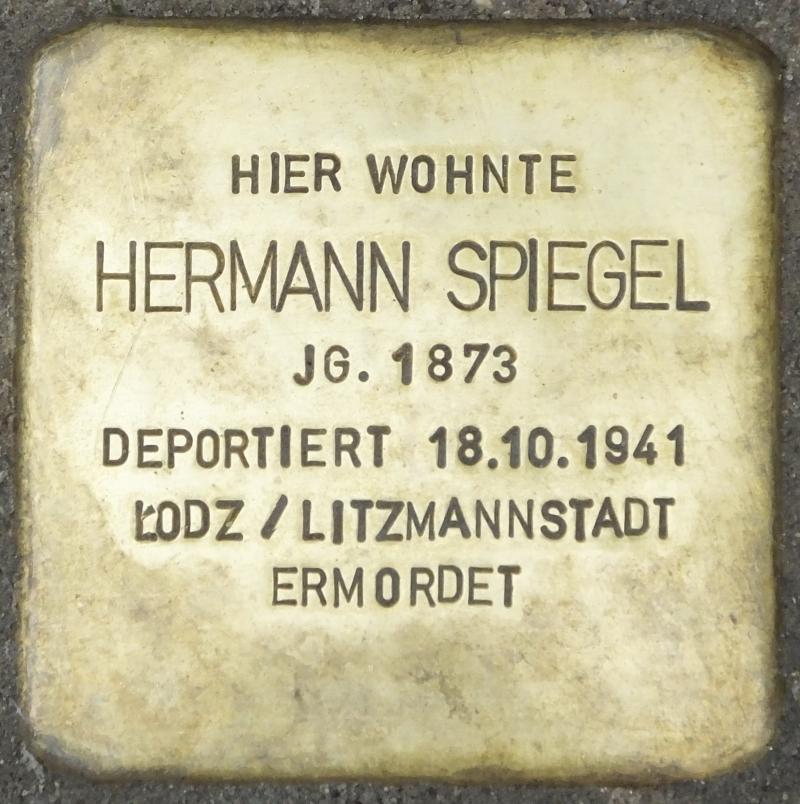 Stolperstein Hermann Spiegel© H.-J. Hupka