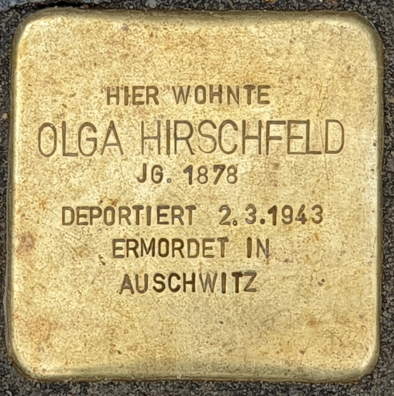 Stolperstein für Olga Hirschfeld © OTFW