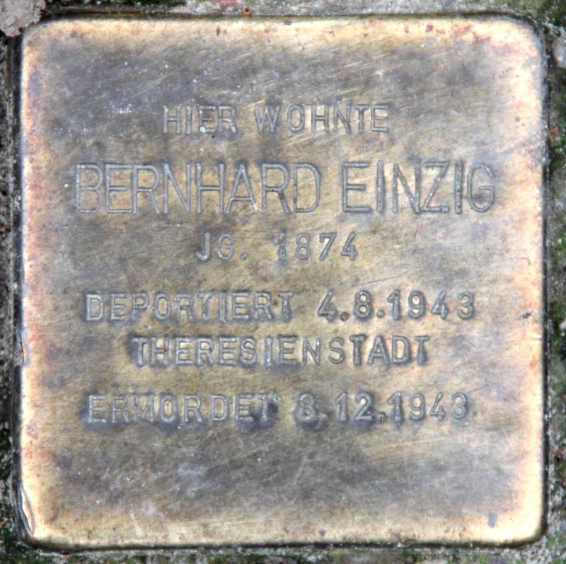 Stolperstein für Bernhard Einzig.