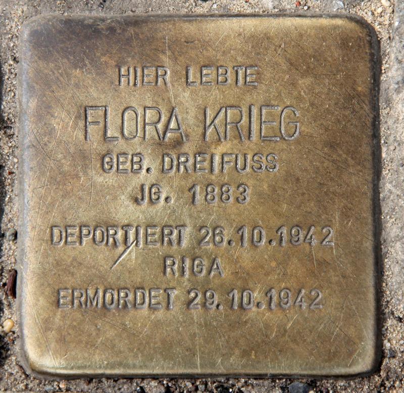 Stolperstein für Flora Krieg.
