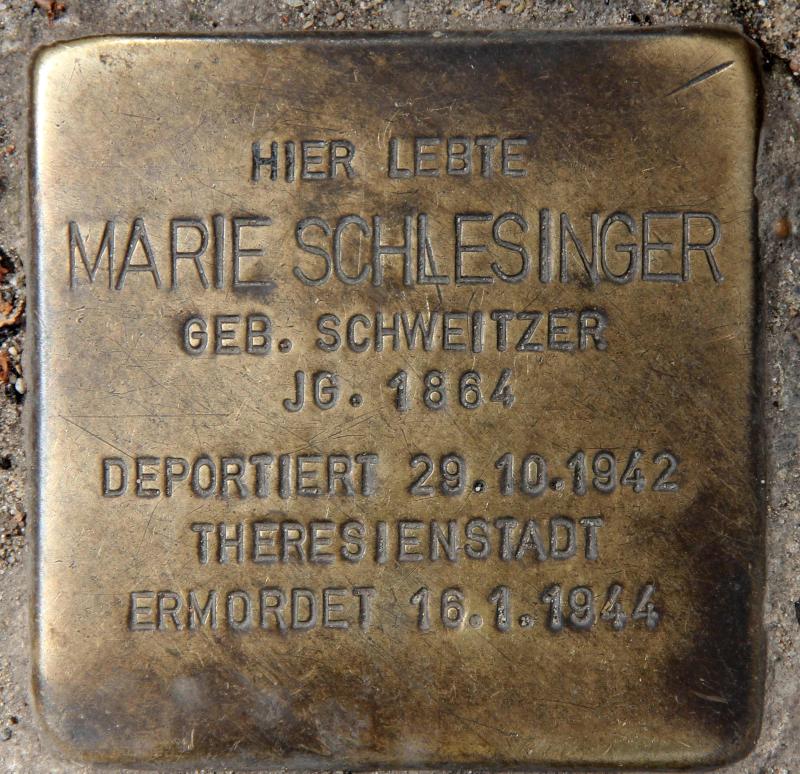 Stolperstein für Marie Schlesinger.