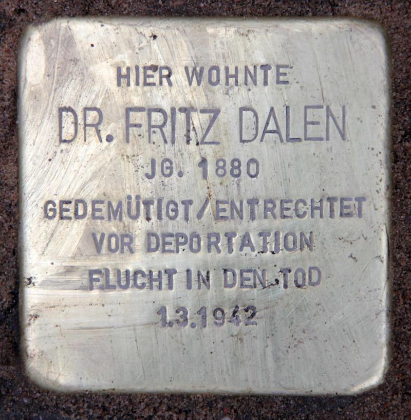 Stolperstein für Friedrich (gen. Fritz) Dalen.