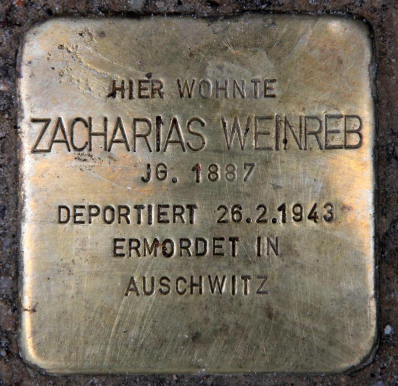 Stolperstein für Zacharias Weinreb.