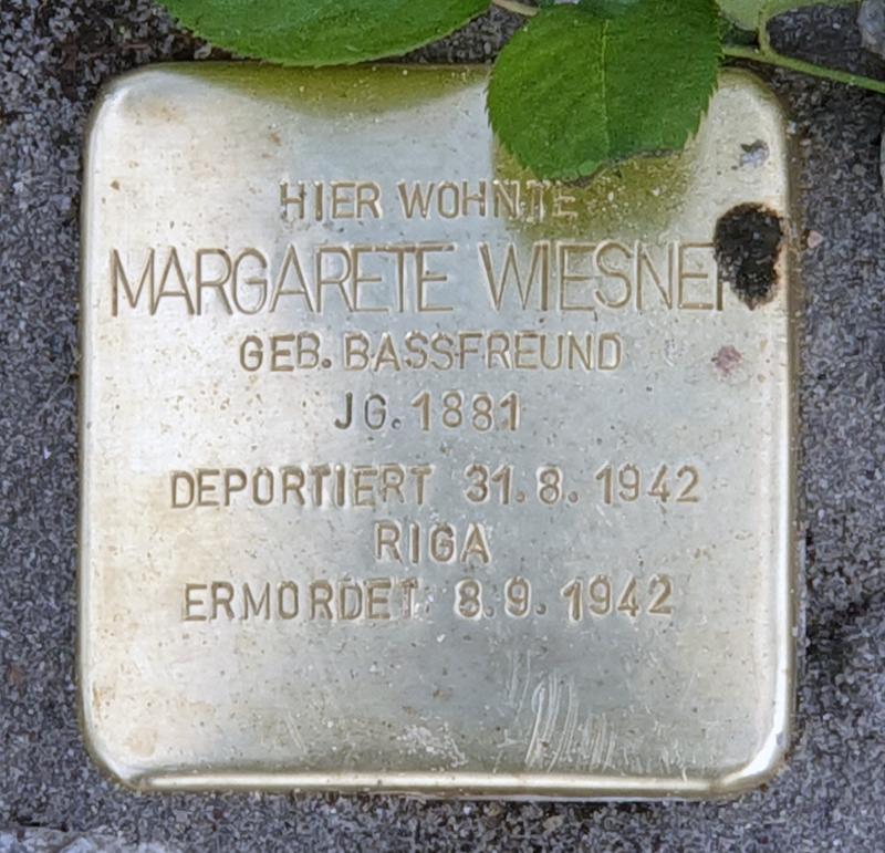 Stolperstein Margarete Wiesner © OTFW Berlin