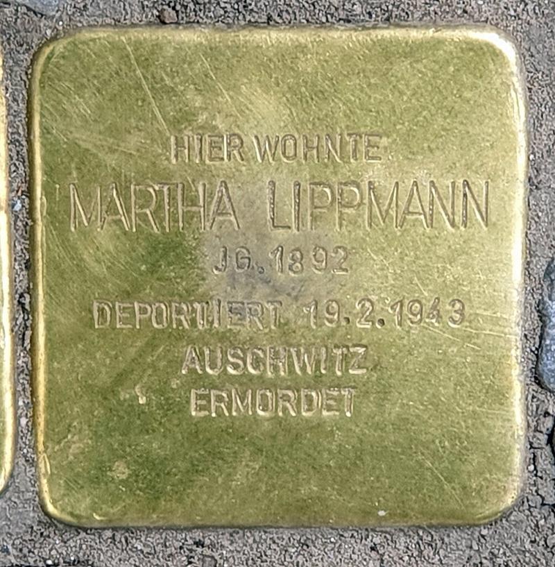 Stolperstein für Martha Lippmann © OTFW