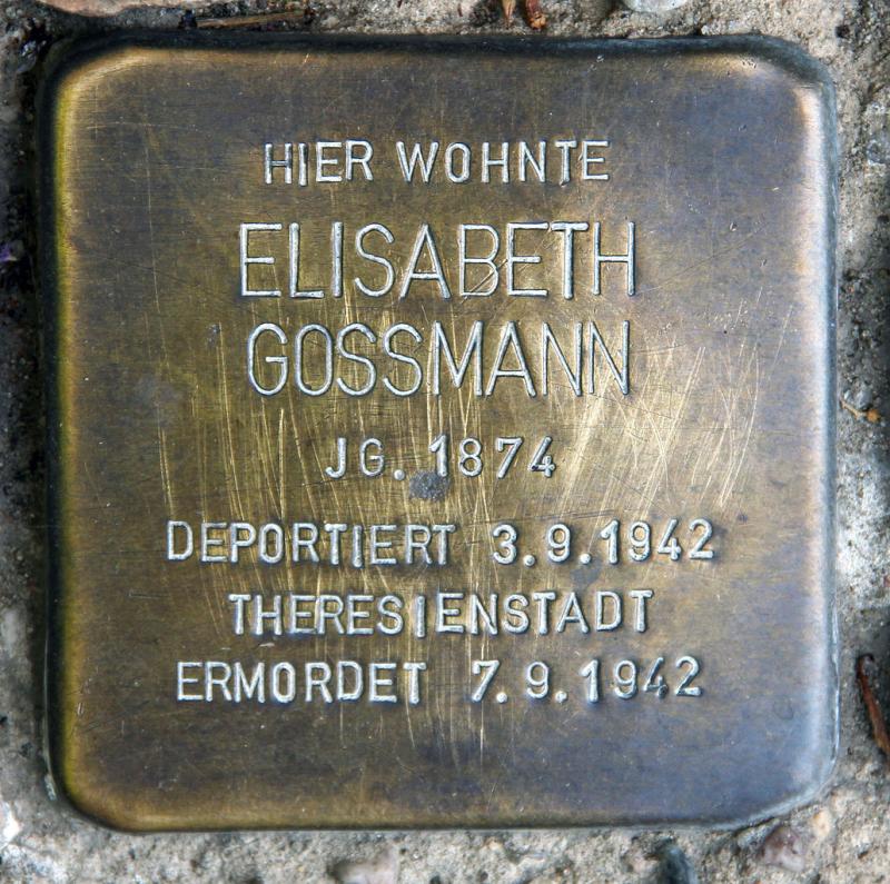 Stolperstein Elisabeth Gossmann © OTFW