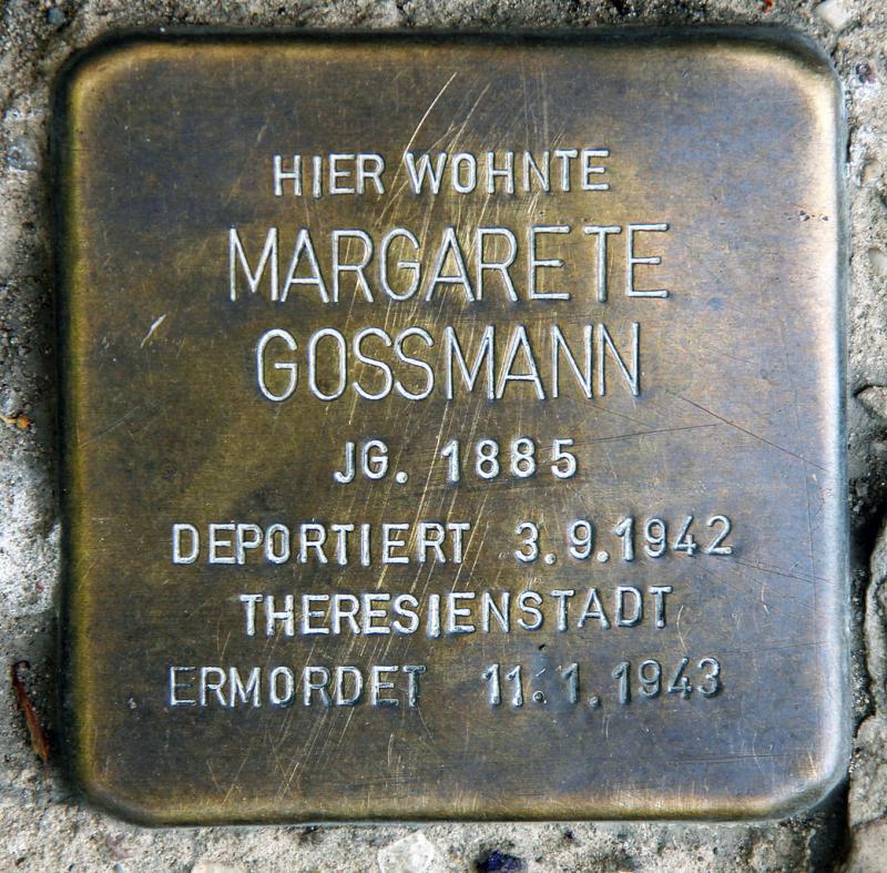 Stolperstein Margarete Gossmann © OTFW