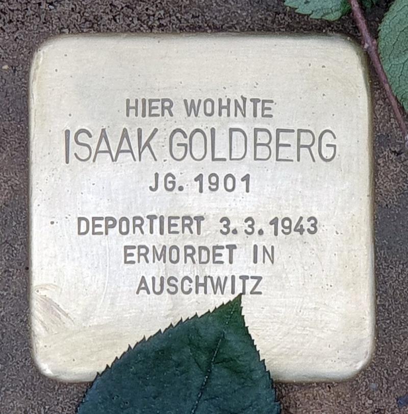 Stolperstein Isaak Goldberg, Foto: OTFW