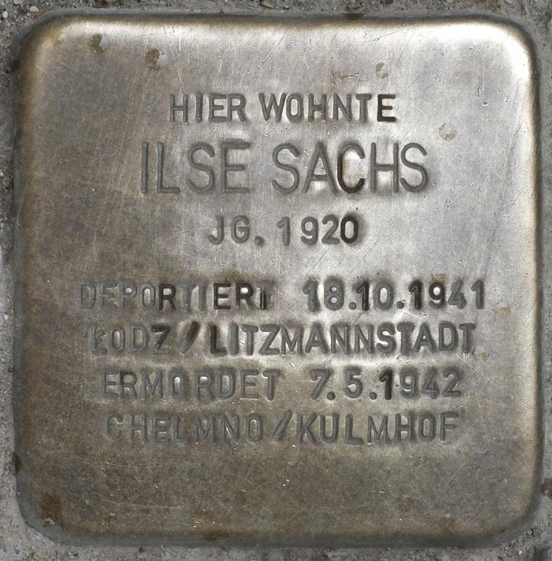 Stolperstein Ilse Sachs © H.-J.Hupka