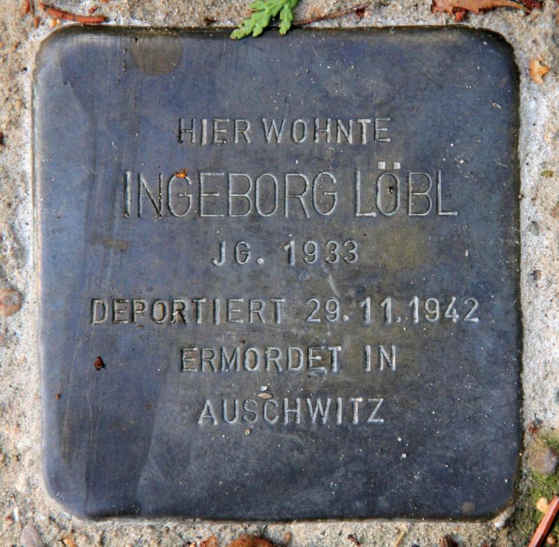 Stolperstein für Ingeborg Löbl.
