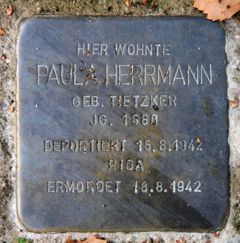 Stolperstein für Paula Herrmann.