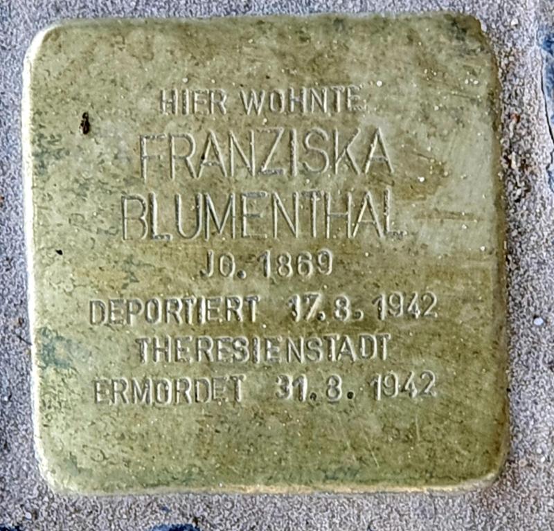 Stolperstein für Franziska Blumenthal © OTFW