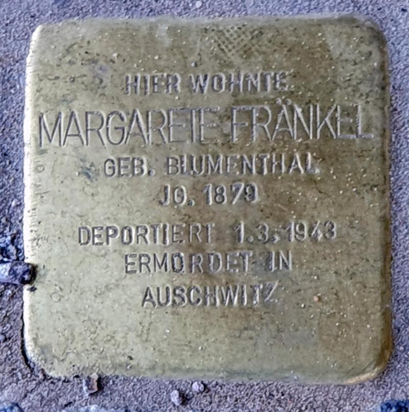 Stolperstein für Margarete Fränkel © OTFW