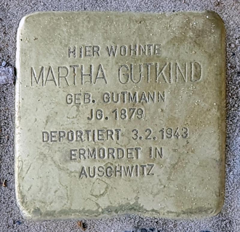 Stolperstein für Martha Gutkind © OTFW
