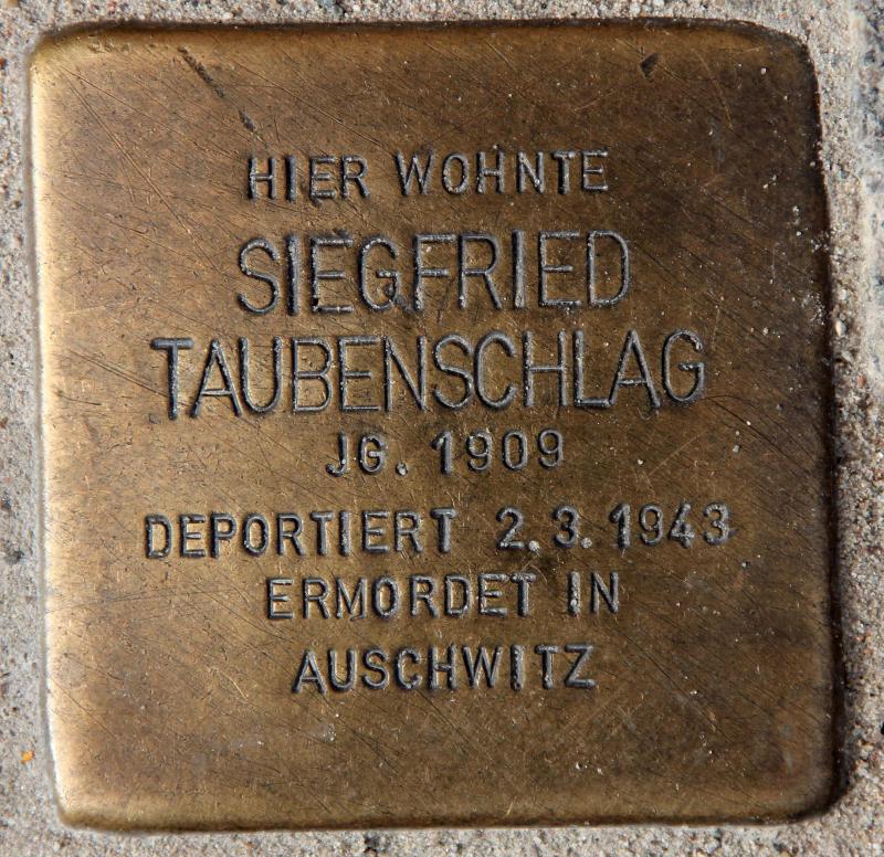 Stolperstein für Siegfried [Zigfrid] Taubenschlag.