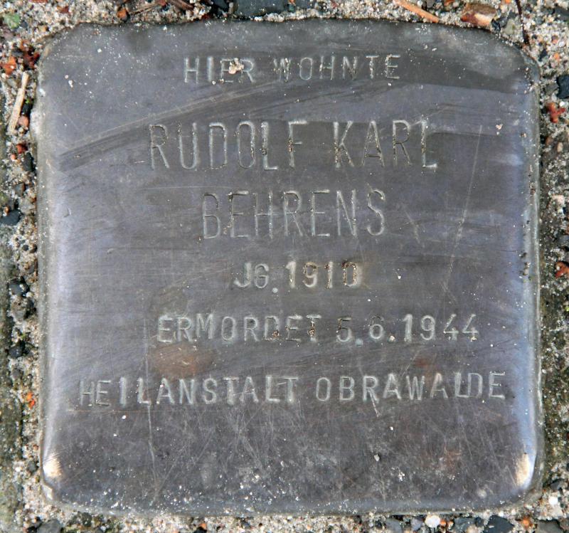 Stolperstein für Rudolf Karl Behrens.