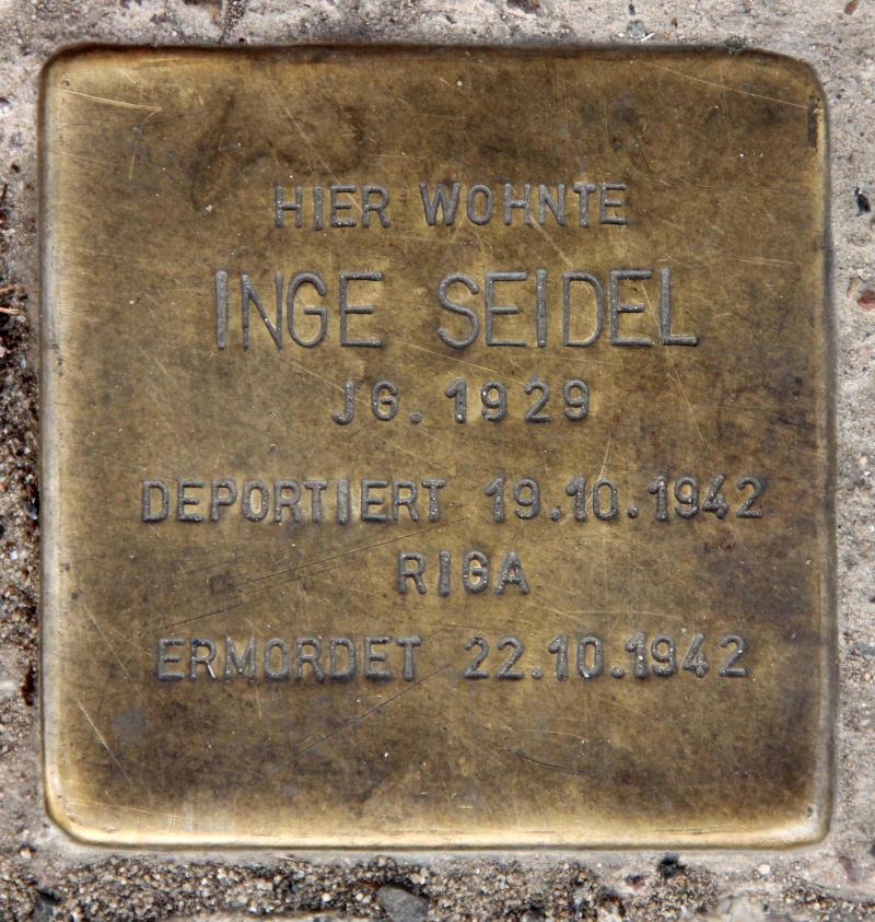 Stolperstein für Inge Seidel.