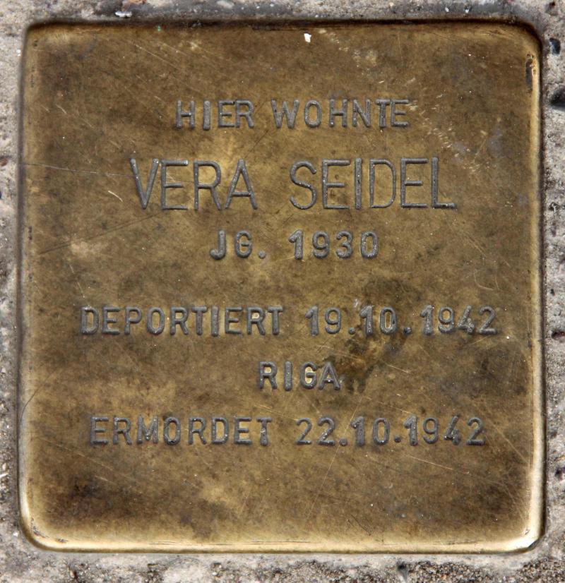 Stolperstein für Vera Seidel.
