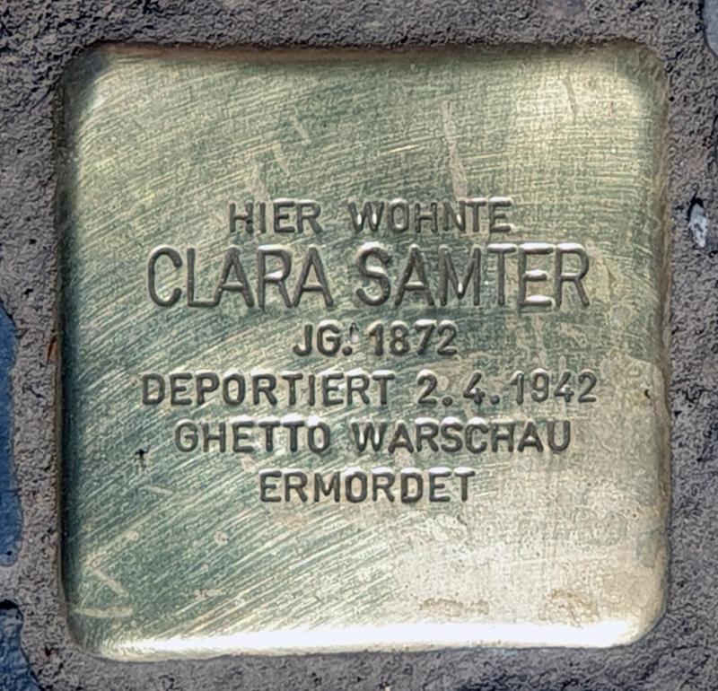 Stolperstein für Clara Samter, Foto: OTFW