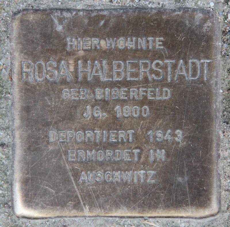 Stolperstein für Rosa Halberstadt.