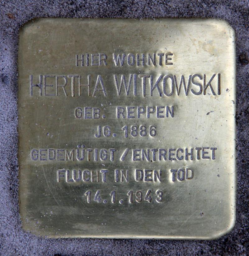 Stolperstein für Hertha Witkowksi
