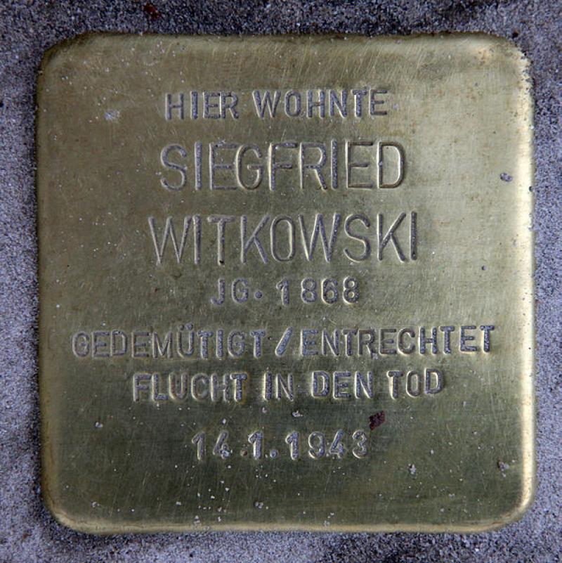 Stolperstein für Siegfried Witkowksi